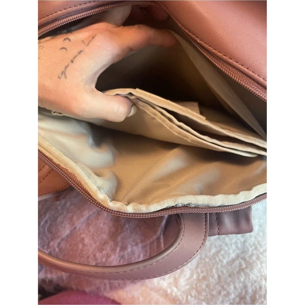 Skip Hop Pink Leather Diaper Backpack